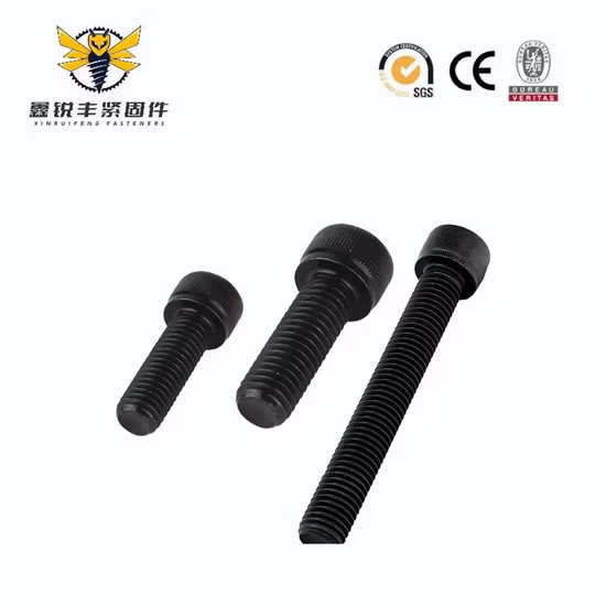 M2 M2.5 M3 M4 M5 M6 acier noir vis hexagonale DIN 912 tête de tasse vis à métaux boulons à douille hexagonale boulons de meubles