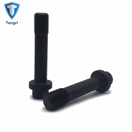 Boulon de bride de points de la vis d'assemblage de ferry d'oxyde noir d'acier allié 12 de l'usine d'OEM